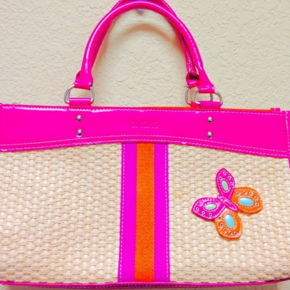 XOXO women's pink and orange flora embroidered🦋